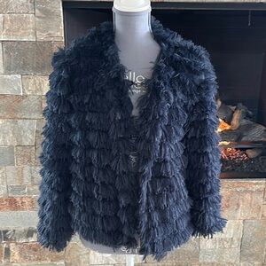 "She and Sky" Blue Teddy Jacket Plush Texture
light weight Feather-like jacket